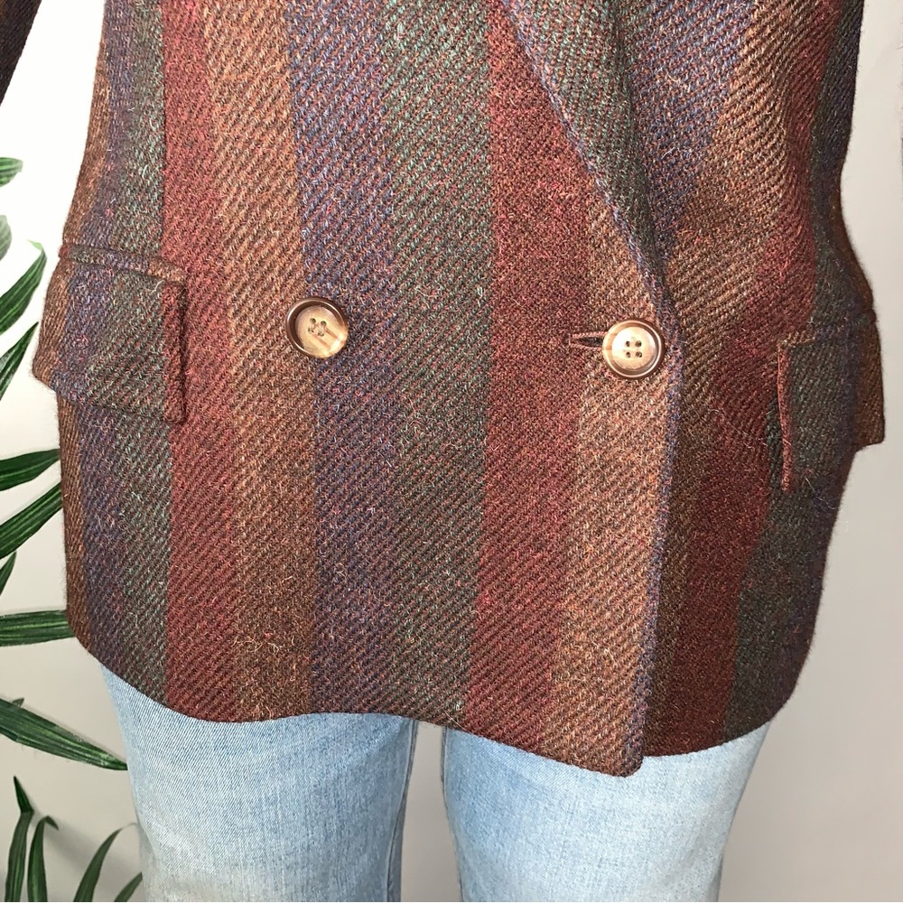 v i n t a g e :: Unique 70s Striped Wool Tweed Blazer ILGWU Union - Picture 12 of 14